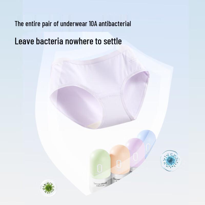 SecretWorld Women's 7A Antibacterial Cotton Underwear Multipack