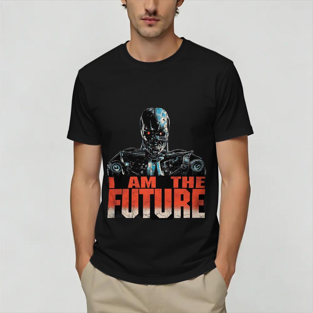 Funny Terminator 80s TShirt Unisex Round Collar Pure Cotton T Shirt Short Sleeve Tees Birthday Gift Tops