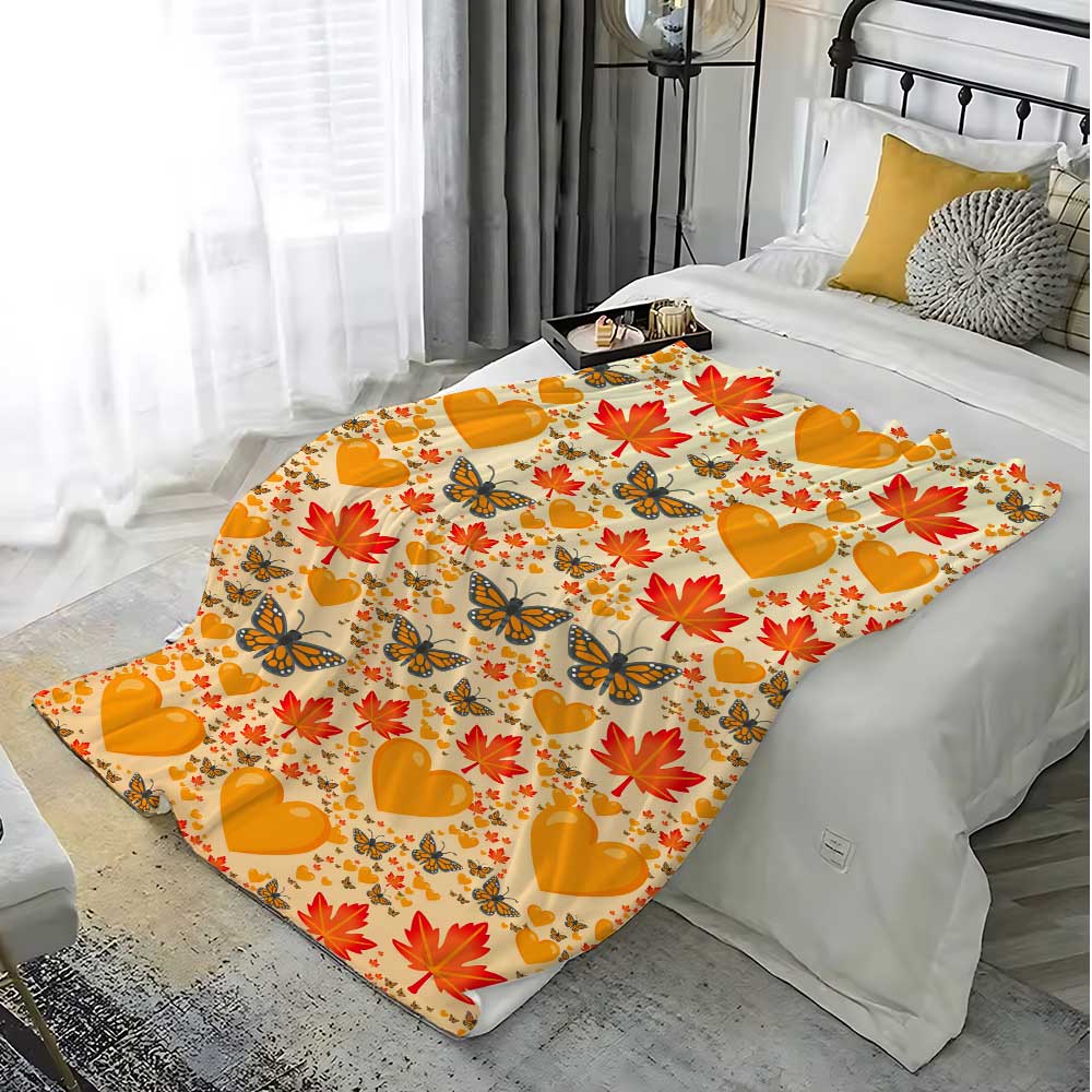 Zottige Überwurfdecke Schule Blätter und Schmetterlinge Dekorative Sofadecken für Bett Schlafzimmer Dekoration Tagesdecke der Warme Winter