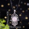 Amethyst Rose Quartz Tiger's Eye Fatima Hand Pendant