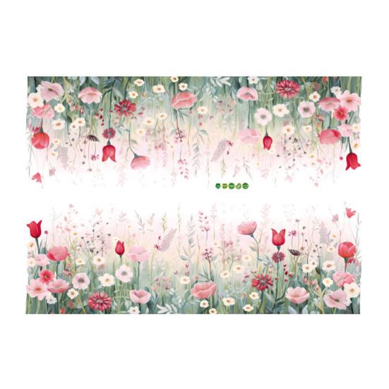 Blumen Wandaufkleber Abnehmbar Selbstklebend Bunte Schmetterling Blumen Wanddeko für Mädchenzimmer Schlafzimmer Wohnzimmer Kinderzimmer