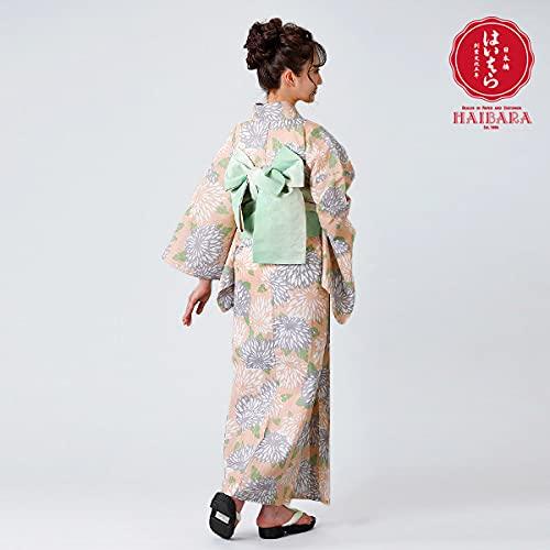 Kimono Yukata Haibara Kogiku Navy Blue Coral Color Yukata Single Item HAIBARA [Kyoto Yuzen] (Coral Color)