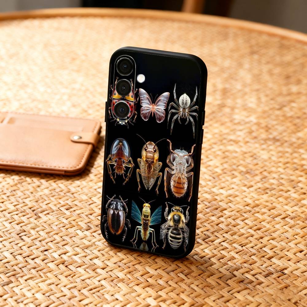 B-Biology B-Bugs And Insects Art Phone Case For Samsung  A73,72,71,A52,51,40,41,A22,A32,31,A13, Soft Black Shell