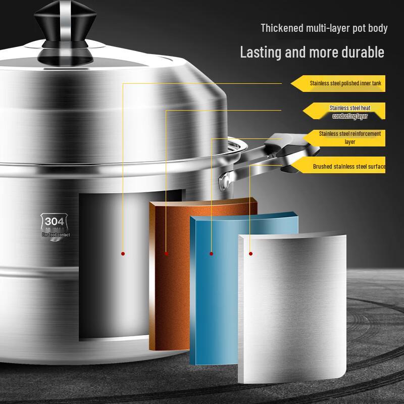 Naijiang Thickened 304 Stainless Steel Steamer Pot