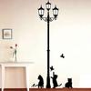 Creative Diy Popular Ancient Lights Cat And Bird Wall Stickers Cartoon Wall Murals Home Decor Room Decal Wallpaper For Children