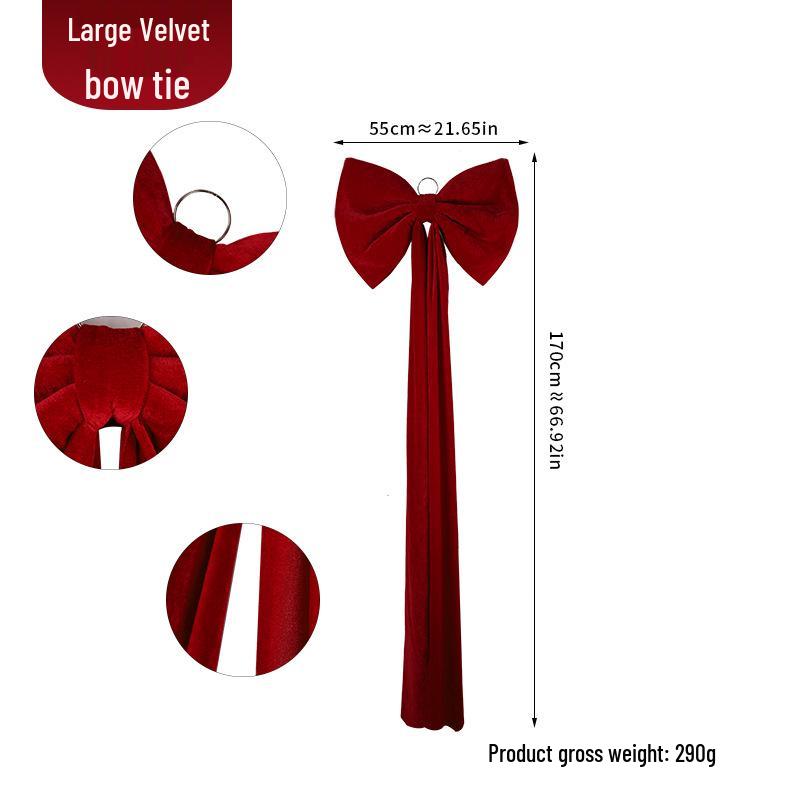 Large Red Velvet Bow Ornament for Christmas Decorations, Hotel Displays, Shopping Malls, and Spring Festivals