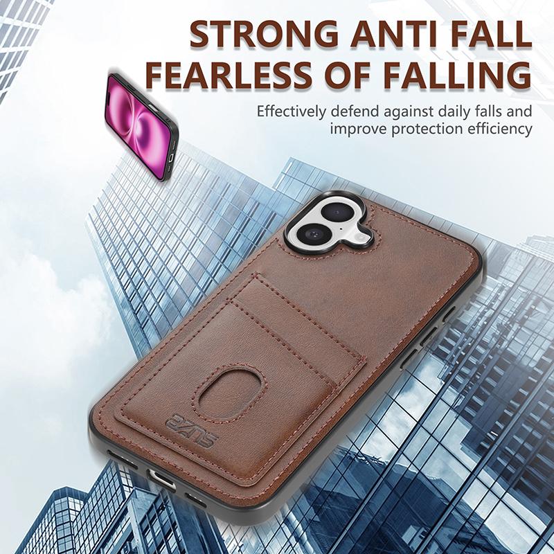 Business Leder Weiche Kante Handyhülle Für iPhone 16E 15 Pro Max 14 Pro 13 12 11 Einfarbig Stoßfest Schlank Hart PC Rückseite