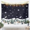 Cute Snowman Tapestry Kids Merry Christmas Wall Art for Bedroom Living Rooms Xmas Snowflake Wall Hanging Blanket Breathable