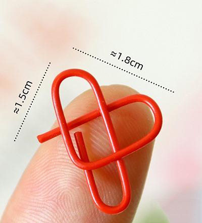 100pcs Pink colored peach heart bookmark DIY handmade heart-shaped paper clip paperclip information buckle