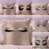 Makeup Eyelash INS Cushion Cover Natural Linen Pillow Case DoubleSided Print Decorative Sofa Pillowcase Home Decor Gift