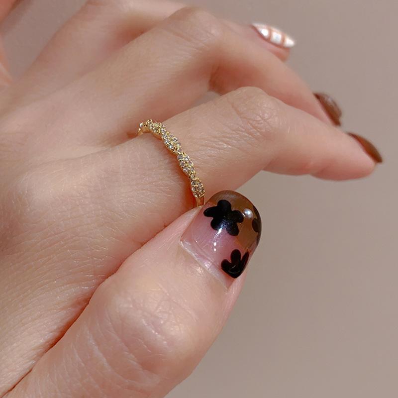 925 Silve Love Heart Hollowed Out Ring For Women Girl Extremely Fine Korea Ins Jewelry Gift