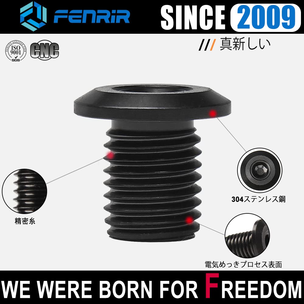 FENRIR Mirror Hole Cover Cap Motorcycle Mirror Hole Plug 304 Stainless Steel (M10XP1.5)