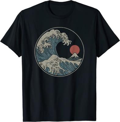 Great Wave Off Kanagawa Japanese Art Aesthetic Tsunami T-Shirt For Men