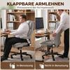 Office Chair with Airbag Lumbar Support, Desk Chair with Flip-Up Armrests, Pocket Springs, Light Grey