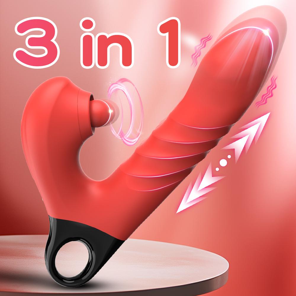 3 In 1 Dildo Vibrator G Spot Telescopic Vibrating Adult Sex Toy Patting Vagina Massage Female Vibrator Stimulate Anus Sexy Toys