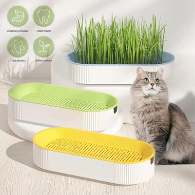 Hydroponický tác na sazenice Kreativní kočičí svačina Kočičí pěstební květináč Opakovaně použitelná zahradní miska na pěstování Catnip Potřeby pro domácí mazlíčky