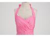 2023 Hot-Selling Barbie Pink Polka Dot Halterneck Ruched Swing Dress