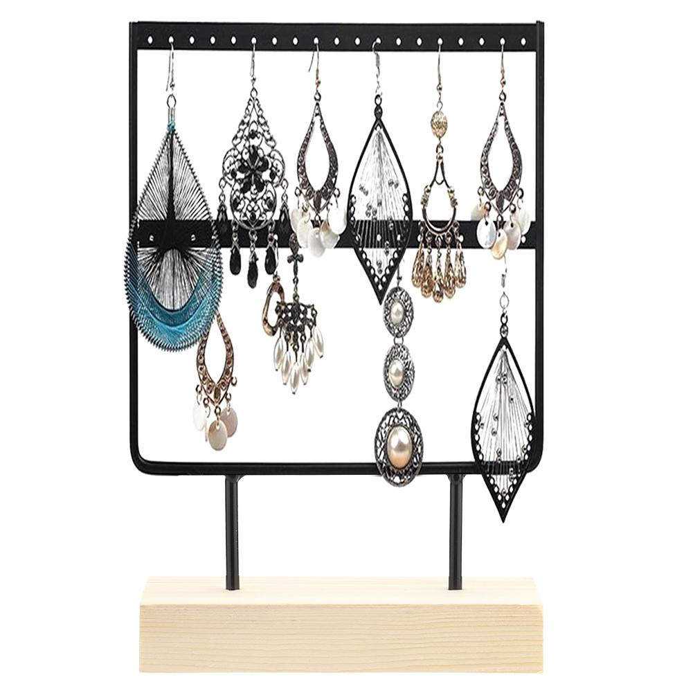 24 Holes Elegant Metal Jewelry Storage Rack Earrings Necklace Display Stand   for Home