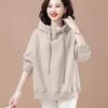 Hooded sweater women's fleece thickened fashion casual outerwear top autumn and winter loose women's clothing