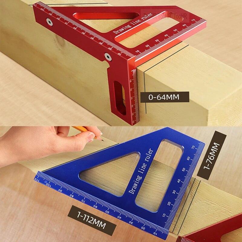 1Pc Woodworking Square Protractor Aluminum Alloy Miter Triangle Ruler High Precision Layout Measuring Tool for Engineer Carpenter