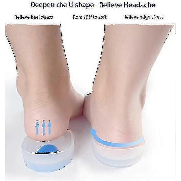 3 Paar Gel-Fersenschalen Plantarfasziitis Einlagen - Silikon-Gel-Fersenpolster für Fersenschmerzen, Fersensporn & Achillesschmerzen