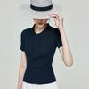 Women's Slim Fit Knitted Polo T-Shirt with Tencel Blend
