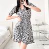 New ArriValS Open Run Women S Floral V Neck Slim Wrap Mini dreSS