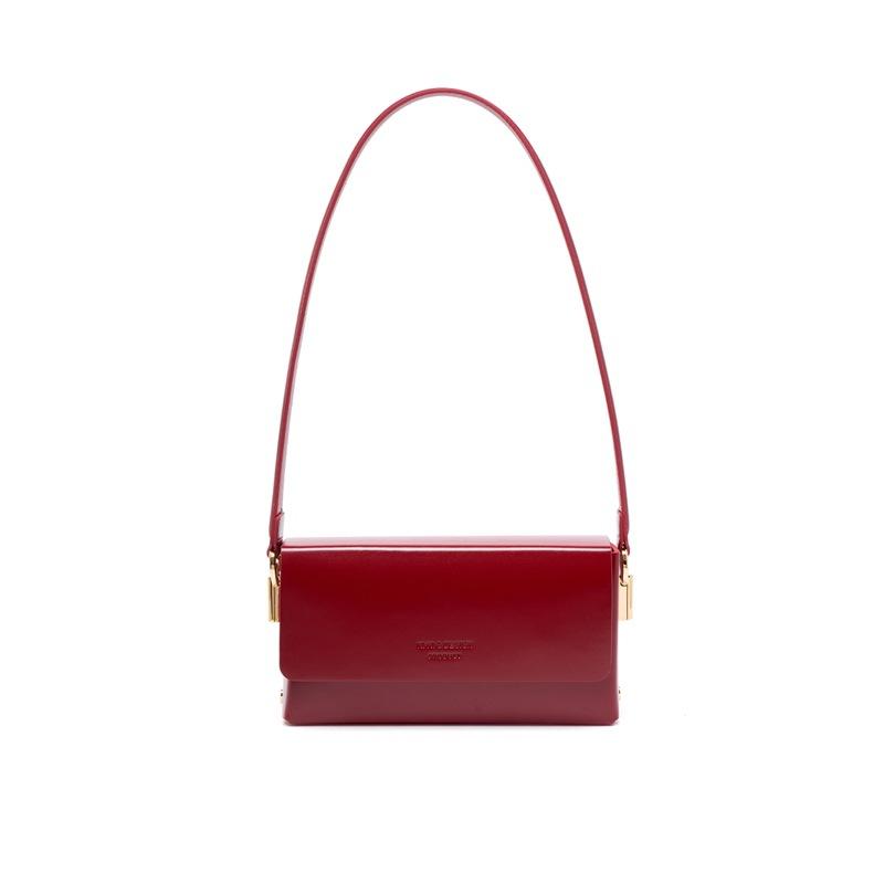 Chain simple small square bag portable shoulder armpit bag leather commuter versatile women's messenger bag