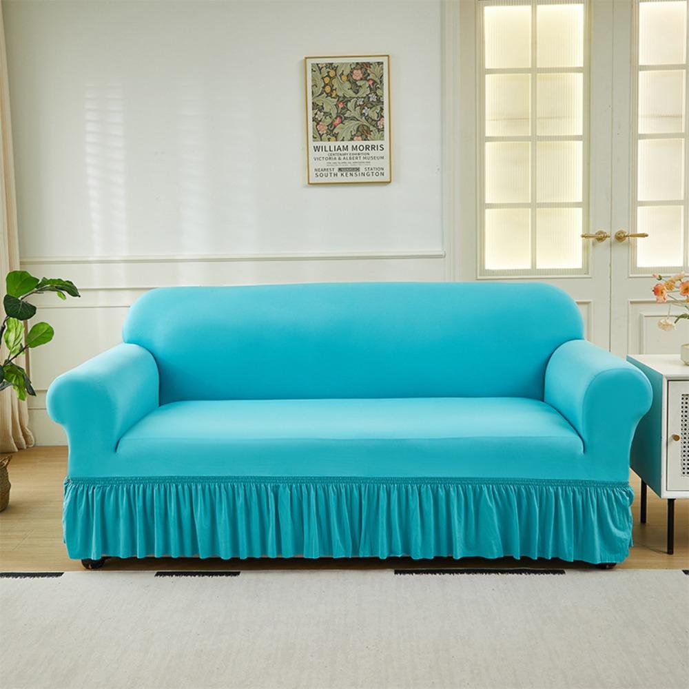 Full Cover Sofa Slipcover Stretchable Couch Cover with Skirt Home Decor Living Room Furniture Protector