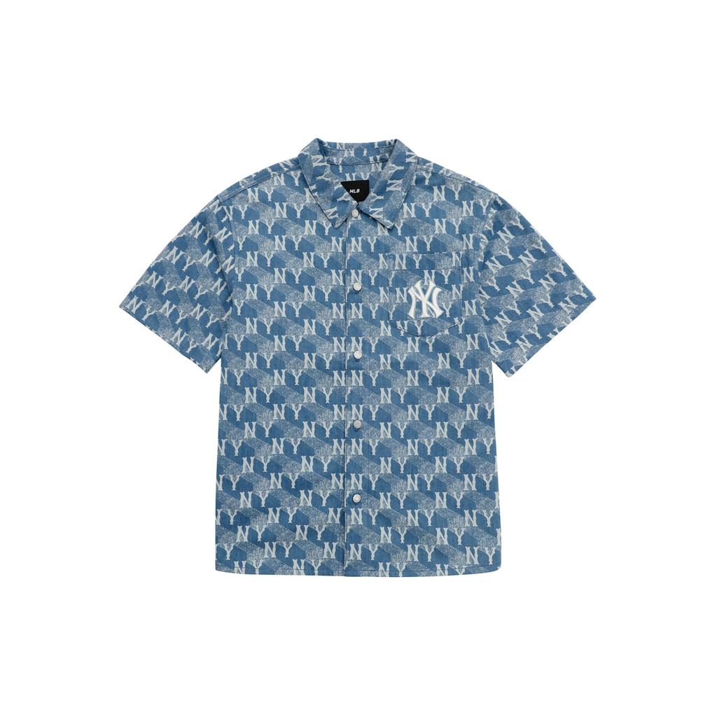 MLB Monogram Shirt Men's Sky Blue 3LDRM0633-50SBL