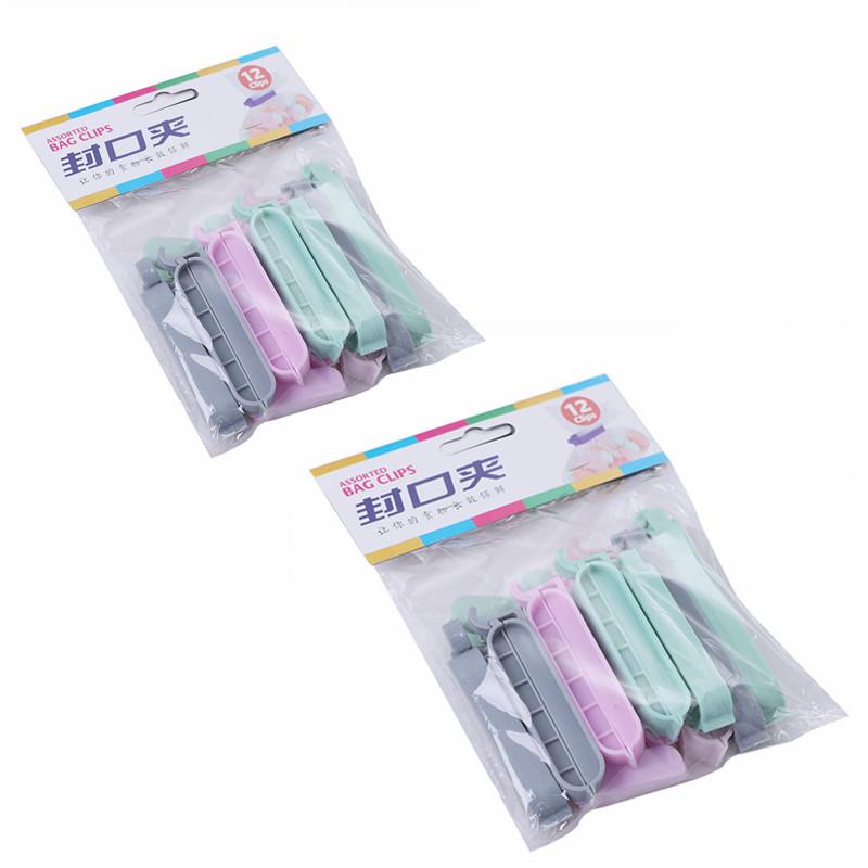 12/24pcs Colorful Plastic Food Clips,Multifunctional Kitchen Sealing Clips, Suitable for Snacks,Tea Bags, Chips,Cereal Boxes