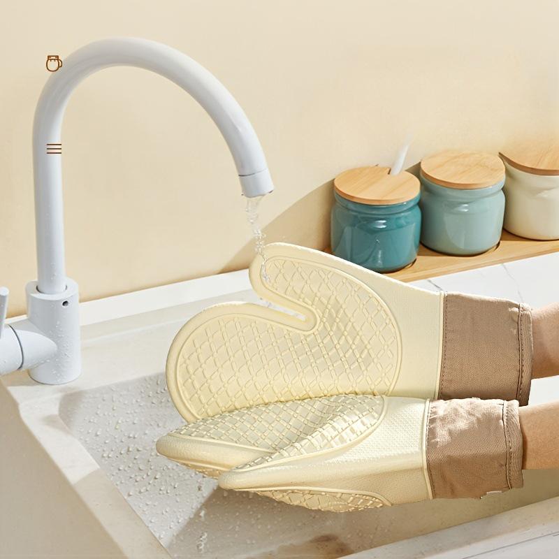 Gants de cuisson en silicone résistant à la chaleur anti-brûlures