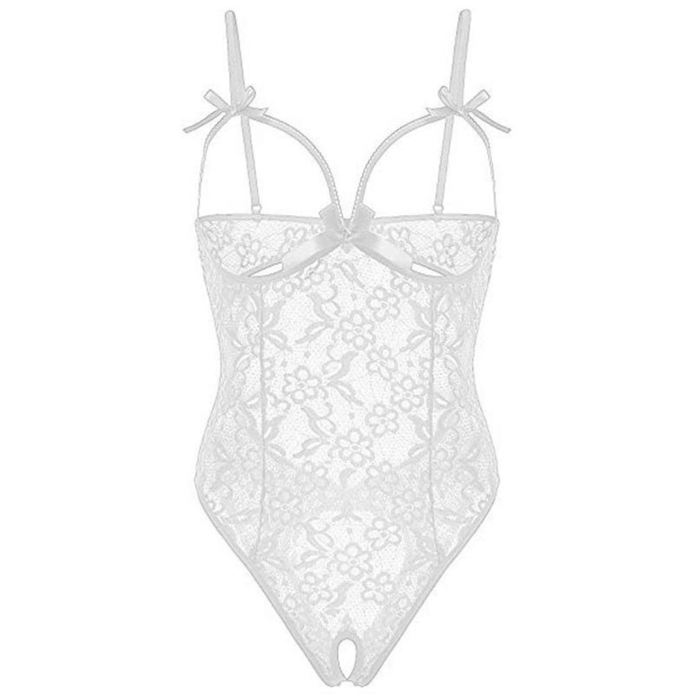Open Crotch Lace Bow Bodysuit Mesh Hollow Lace Sling Nightwear Sweet Women Underwear  Gifts