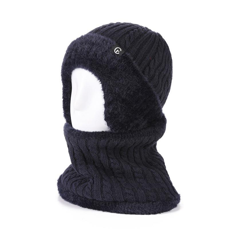 

Шапка Женская Зимняя Шерстяная Шерстяная Шапка Папа Зимняя Теплая Флисовая Защита Ушей Вязаная Шапка Мужская average size (hat only) тёмно-синий