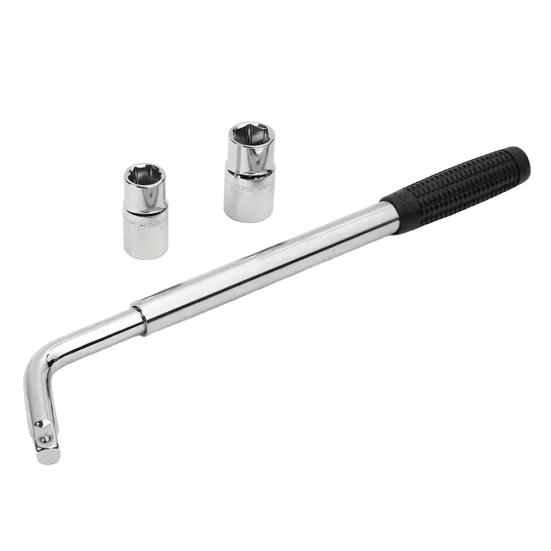 

Телескопический баллонный ключ 380-550 мм выдвижной RV головка гайка колеса выдвижной гаечный ключ для гайки колеса инструмент для колес серебряный