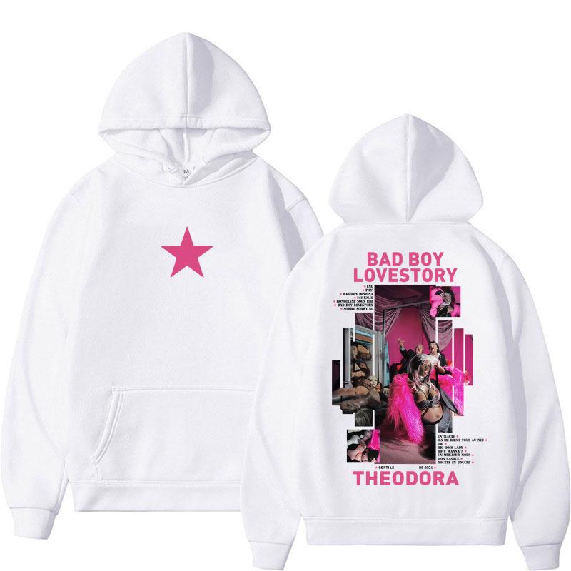 

Репер Теодора Bad Boy Lovestory альбом худі чоловіки жінки хіп-хоп тренд Y2k светр осінь зима вільні повсякденні ретро пуловери L