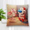 Hot Sale Custom Decorative Pillowcase Ren and Stimpy Cartoon Square Zippered Pillow Cover Best Nice Gift 40x40cm
