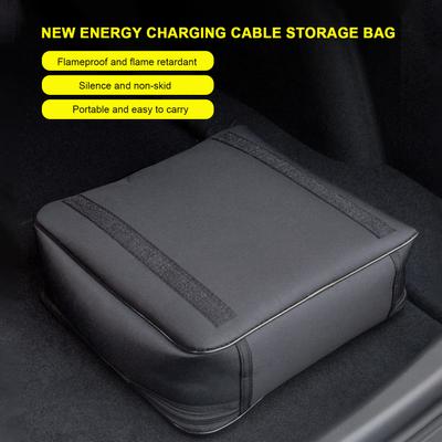 Car Charging Cable Storage Bag Waterproof Fire-retardant Charging Line Organizer Bag Auto Parts Date Line Storage Container