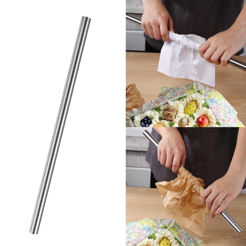 430 Stainless Steel Baking Utensils Ergonomic Handle Rolling Gadget Practical Pastry Roller For Dough Preparation