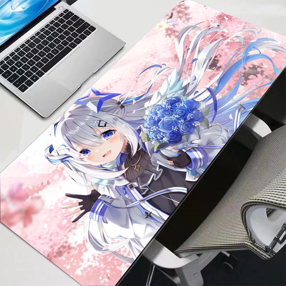 Anime Gaming Mouse Pad Hololive Amane Kanata Large Desk Mat Keyboard Pad Non-Slip Gamer Accessories Carpet for PC Desk Setup