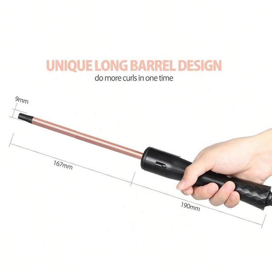 9mm Mini Hair Curler, Men And Women Corn Curly Hair, Single-Button Control, 2 Heat Settings, With 1 Heatproof Glove