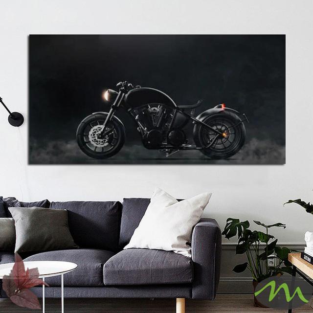 SPOLEHLIVÉ UMĚNÍ Obrázky motorek Černobílé Cool Motorky Silniční malba Moderní krajina Nástěnné umění Obývací pokoj Bez rámu