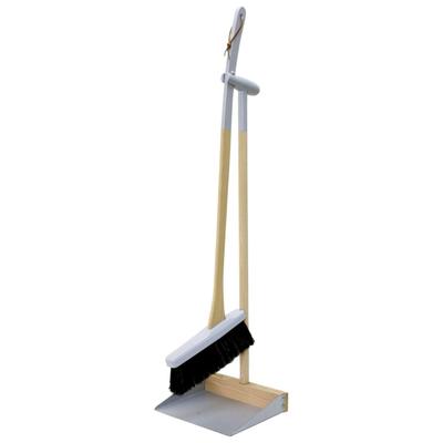 IDEA PORT Resto Escoba de pie Gris Escoba y recogedor limpieza hecho en Juego, juego, herramientas, entrada, balcón, largo, independiente, madera, cerda de caballo,