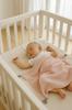 Muslin baby blanket with tassels - pastel pink