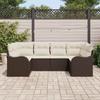 Garden Sofa Set Brown Poly Rattan