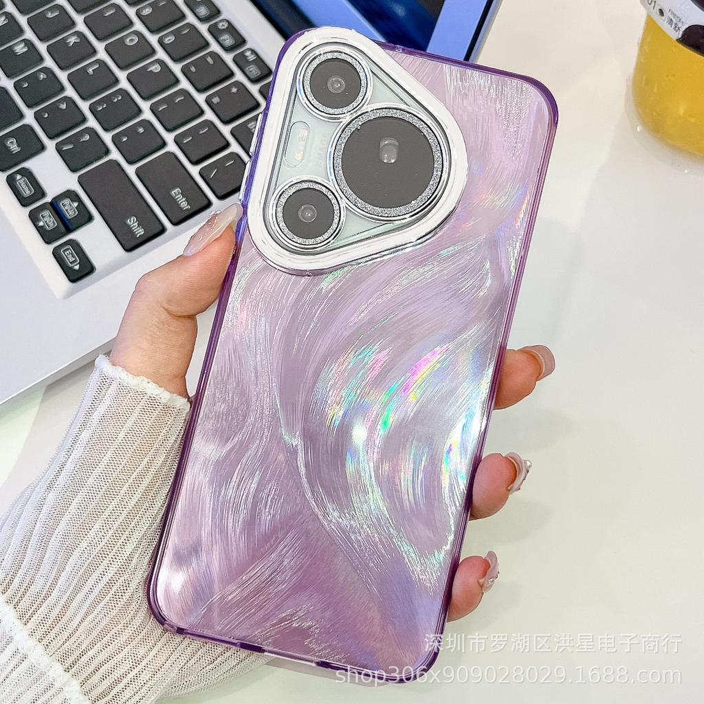 The new IMD feather is suitable for Huawei P70pro mobile phone case feather yarn Mate60P glitter lens film all-inclusive anti-drop.