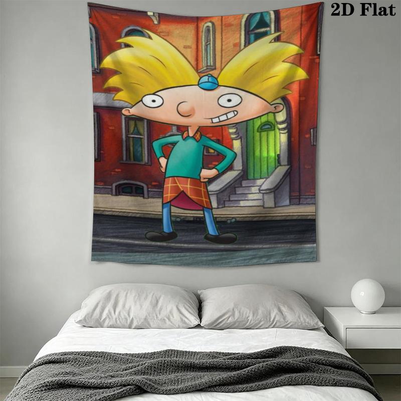 Hey Arnold Wall Tapestry Aesthetic Wall Hanging Printed Fabric Blanket Decorative Tapestries for Bedroom Living Room Home Decor