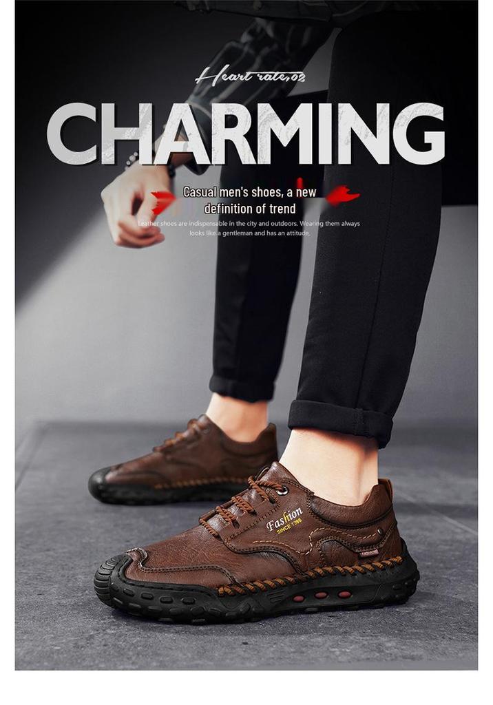 Men's Plus Size Ultra-fiber Casual Low-top Hand-stitched Shoes