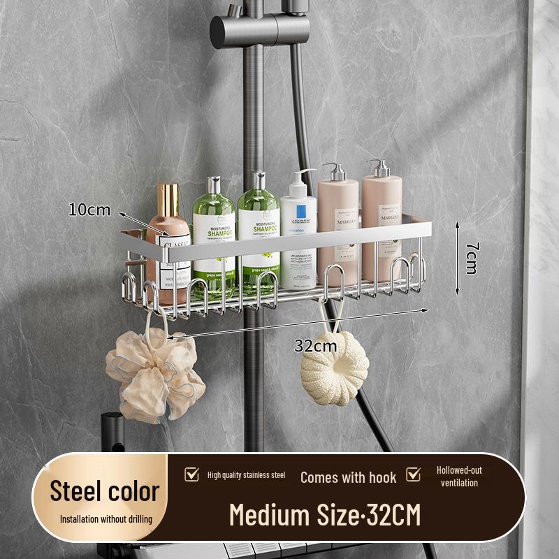 Stainless Steel Bathroom Toilet Storage Rack Shower Room Shelf