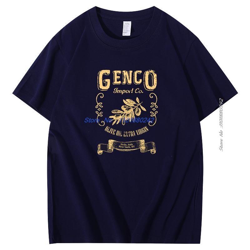 Mens T Shirts Oneck Tee Shirts Hot Sale Genco Import Company Olive Oil Men Cotton Tops Summer Fashion Tshirt Mens Clothes